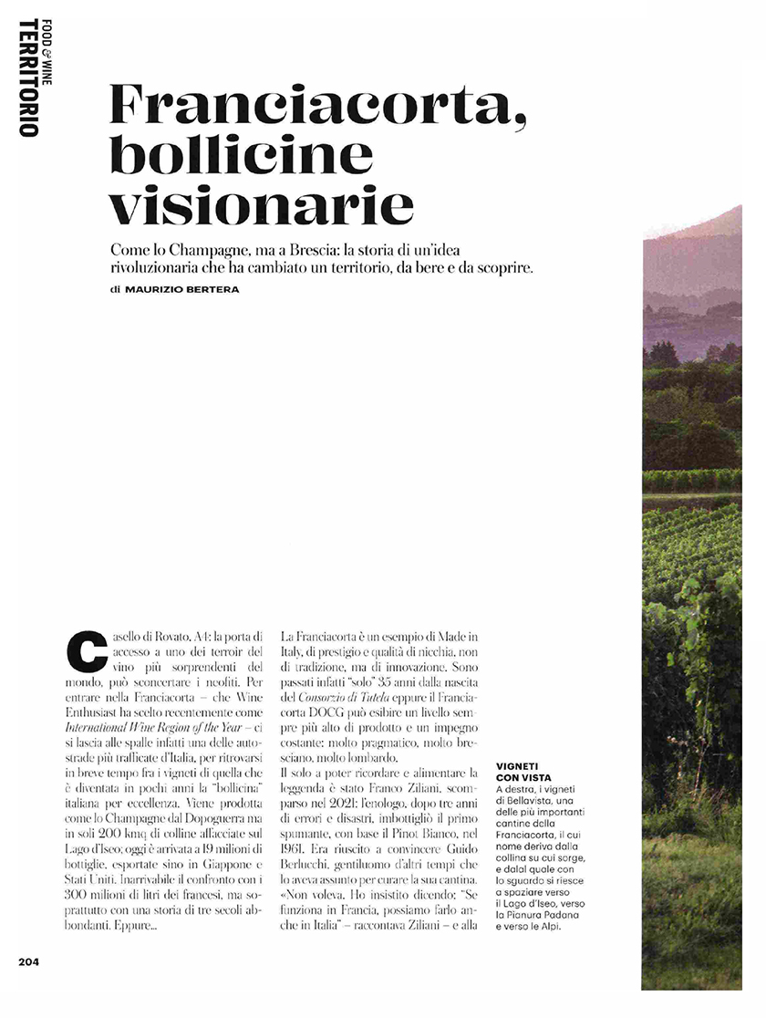 Franciacorta, bollicine visionarie