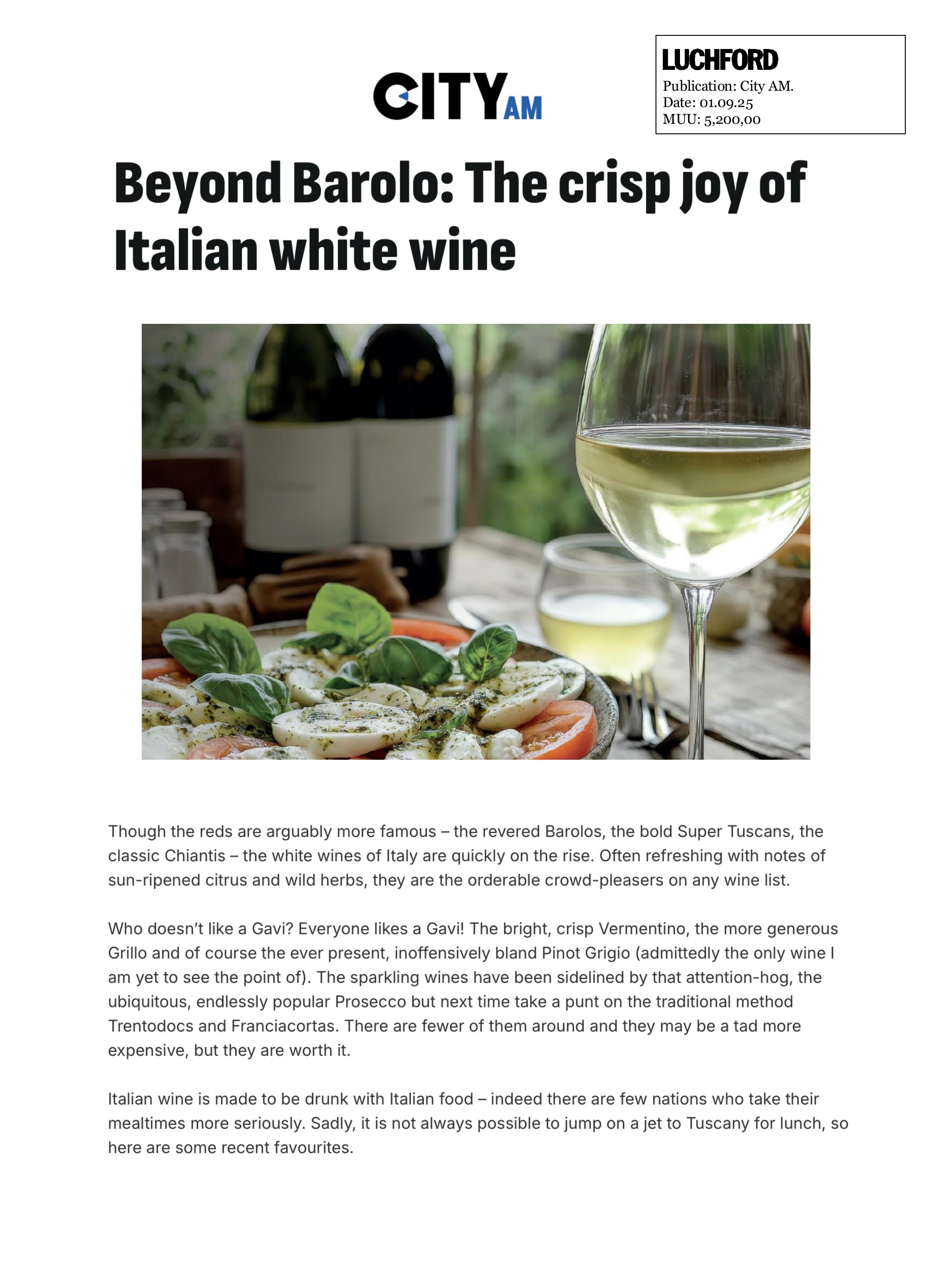 Beyond Barolo: The crisp joy of Italian white [..]